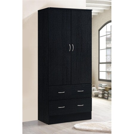 Hodedah 2 Door Wardrobe Hi29 Black